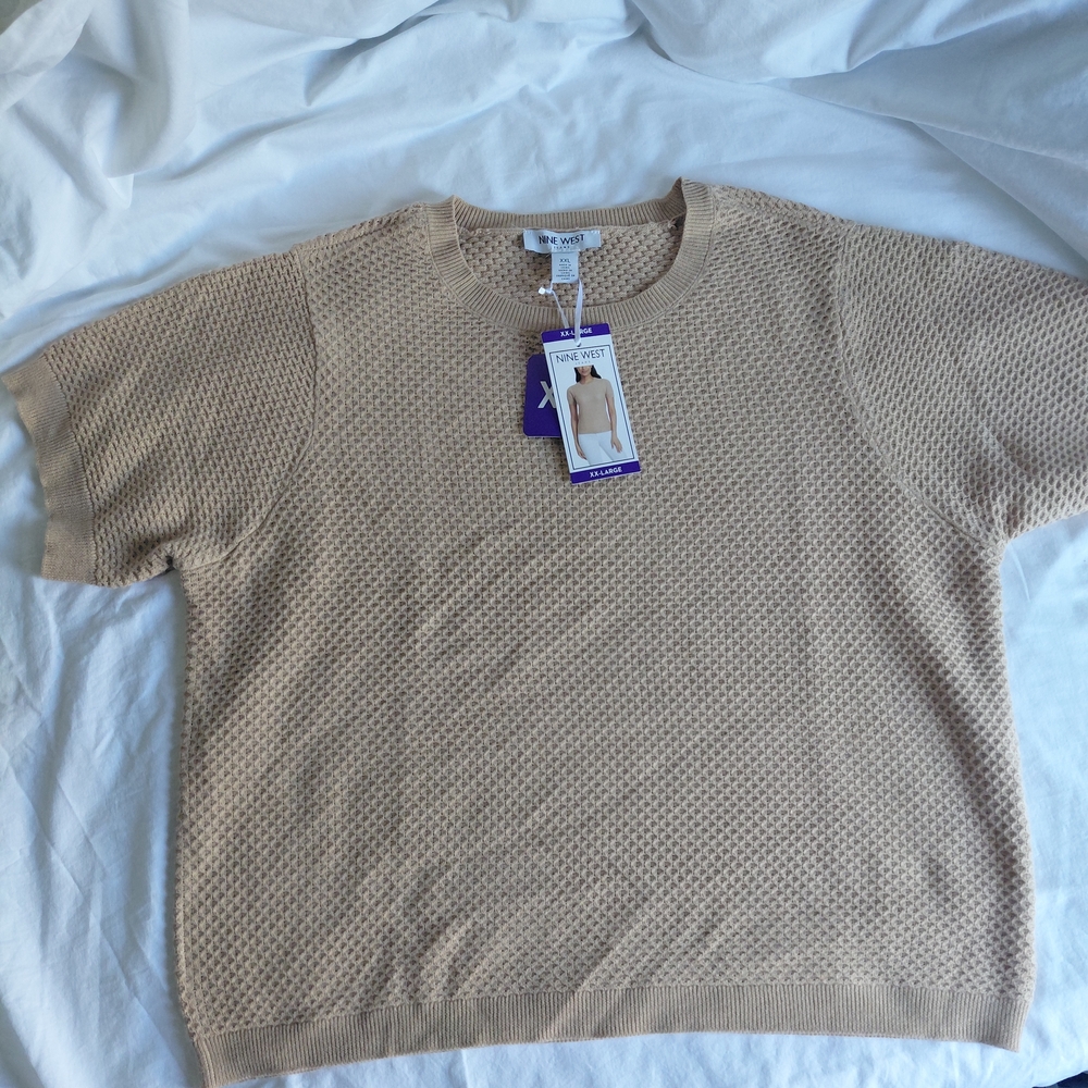 Nine West Womens Brown Tan Spring Sweater